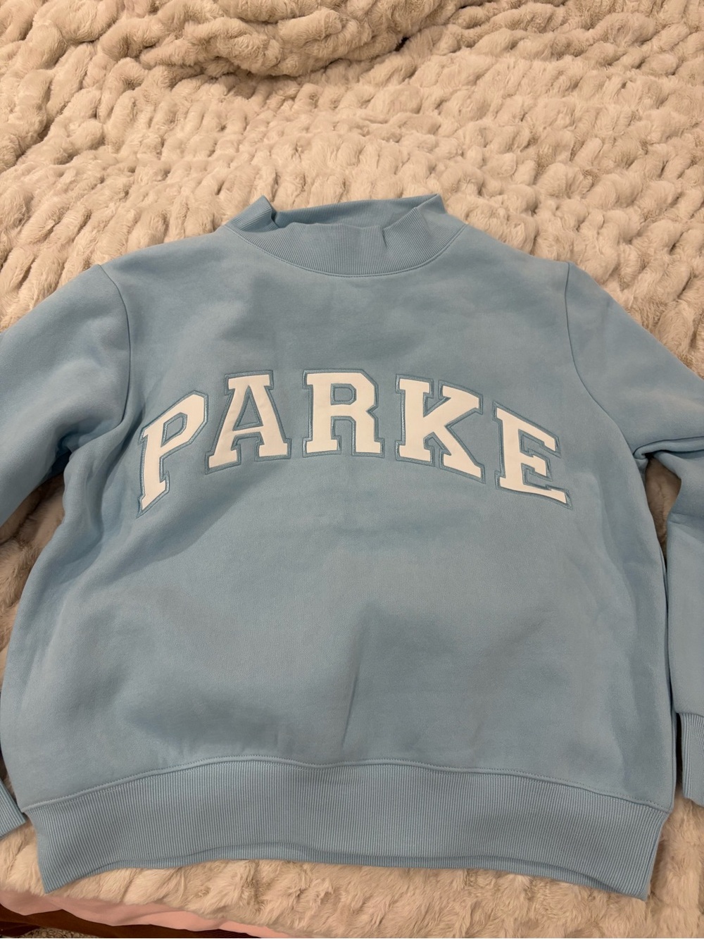powder blue parke mockneck